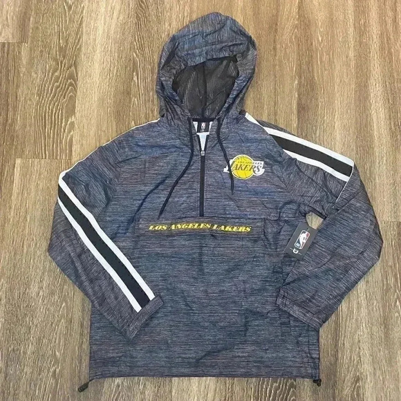 Mens Los Angeles Lakers Windbreaker Quarter Zip Pullover - S - Picture 1 of 9